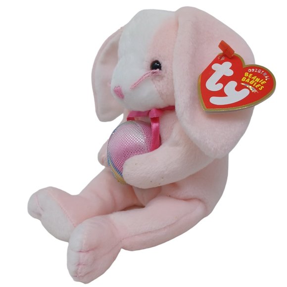 Ty Eggerton Bunny Rabbit Pink Retired Beanie Baby‎ Stuffed Animal Plush Toy 8" - Picture 3 of 7